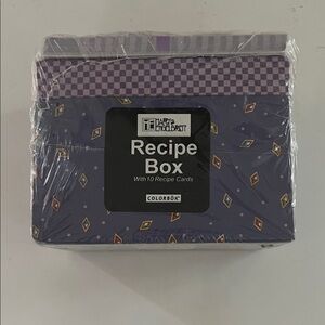 Mary Engelbreit Purple Print Recipe Box with Cards